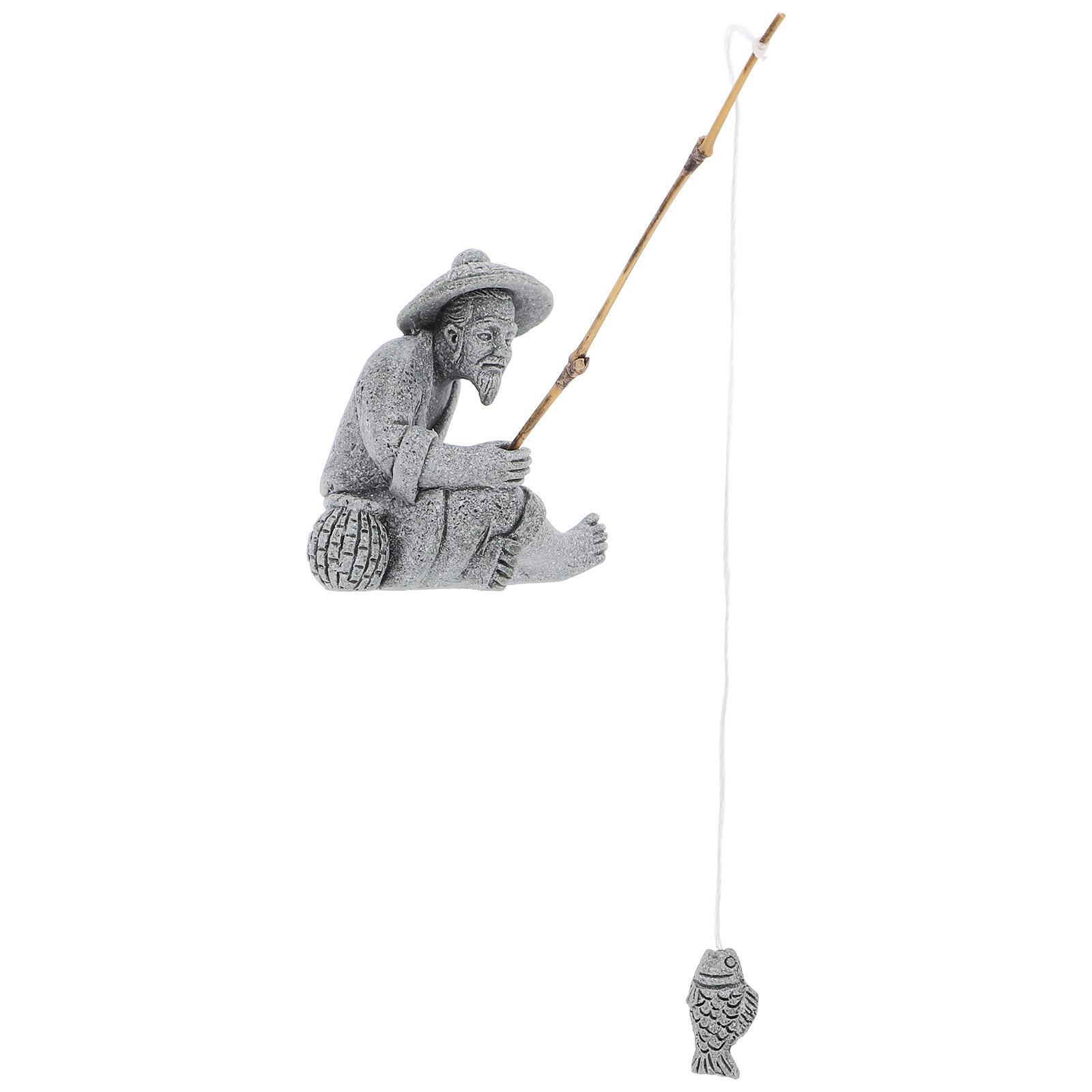 Fine Sandstone Fisherman Figur - Bonsai Garden Landscape Design 评论和价格