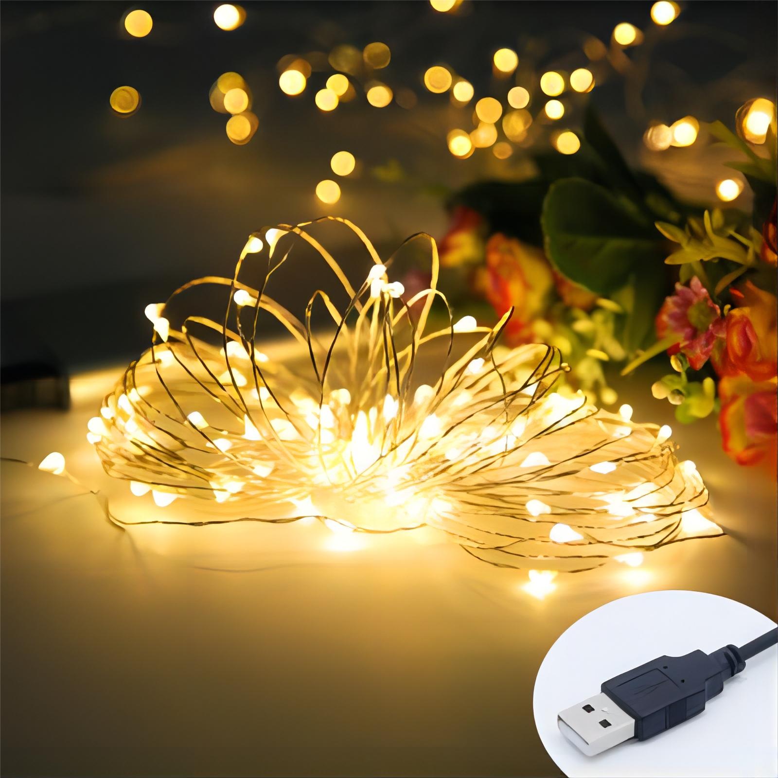 Warm White 5M 50LED Copper Wir - Copper Wire Roll 评论和价格